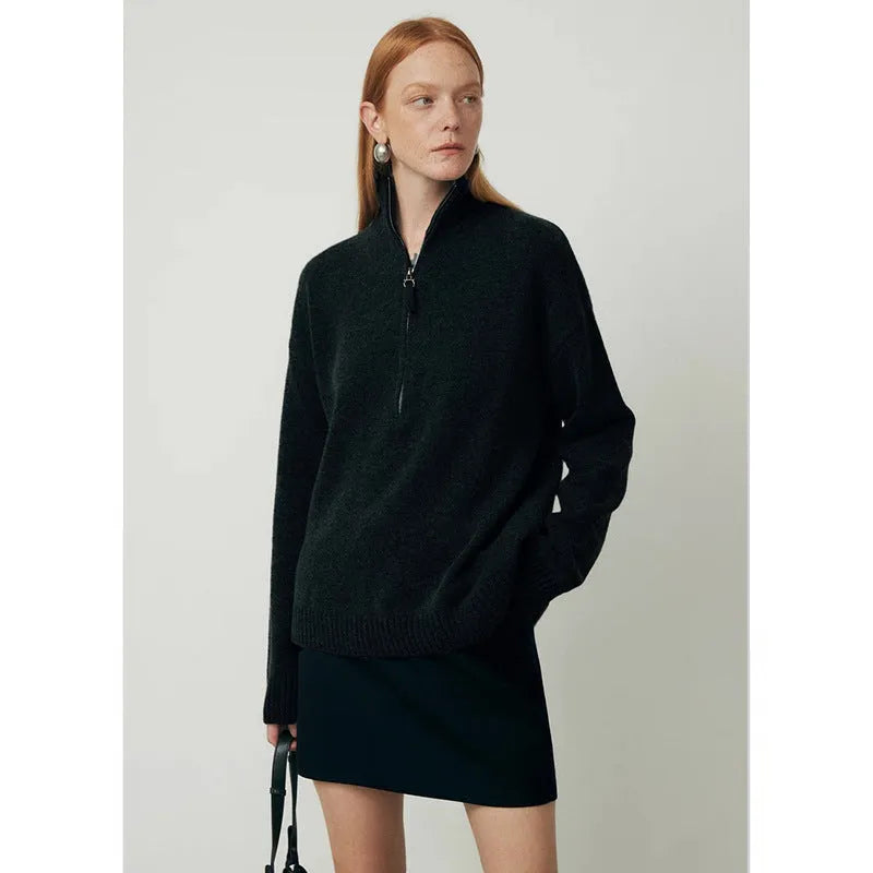 Women's loose lapels wool bandage dress in black or grey with long sleeves