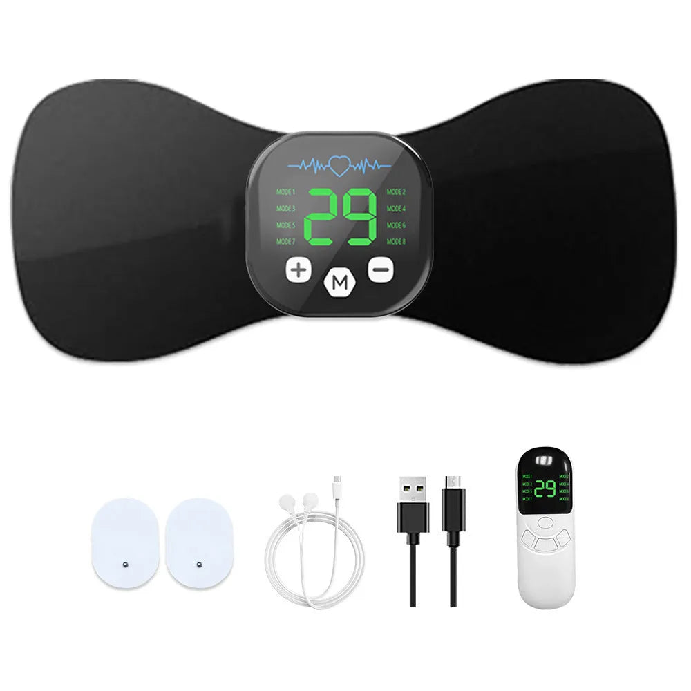 Cervical pulse massage pad EMS portable rechargeable with blue colour option for travel and home use