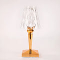 Portable rose gold touch night light with square base and rechargeable dimming