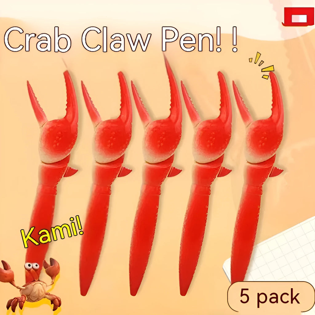 Colourful plastic crab ballpoint pen with playable pressing can clip mechanism