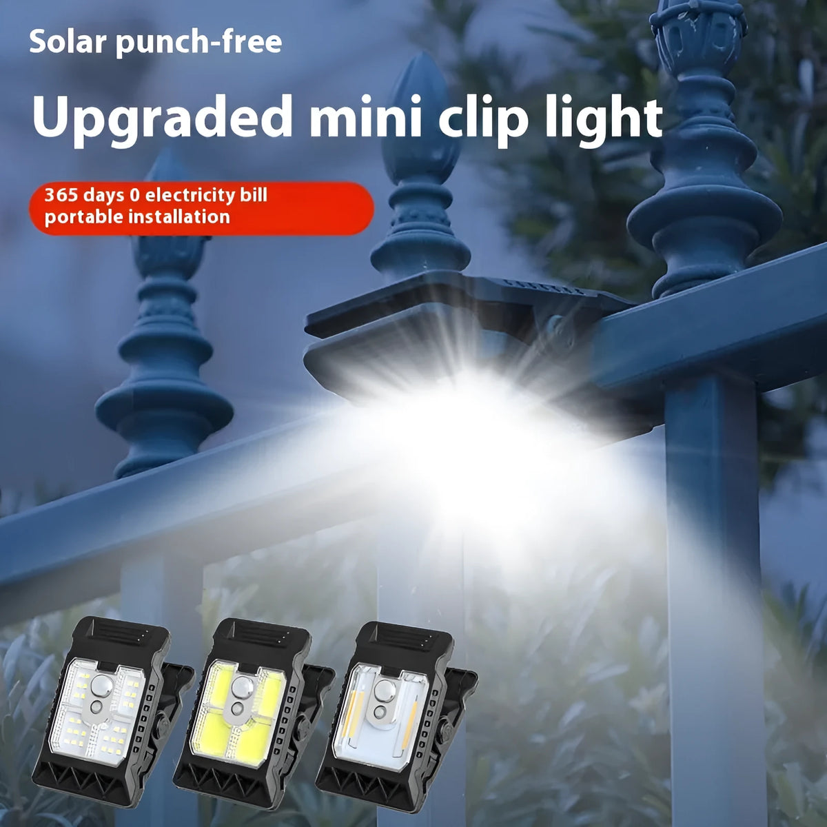 Clip-on intelligent induction LED lamp with human body sensor and IP65 rating