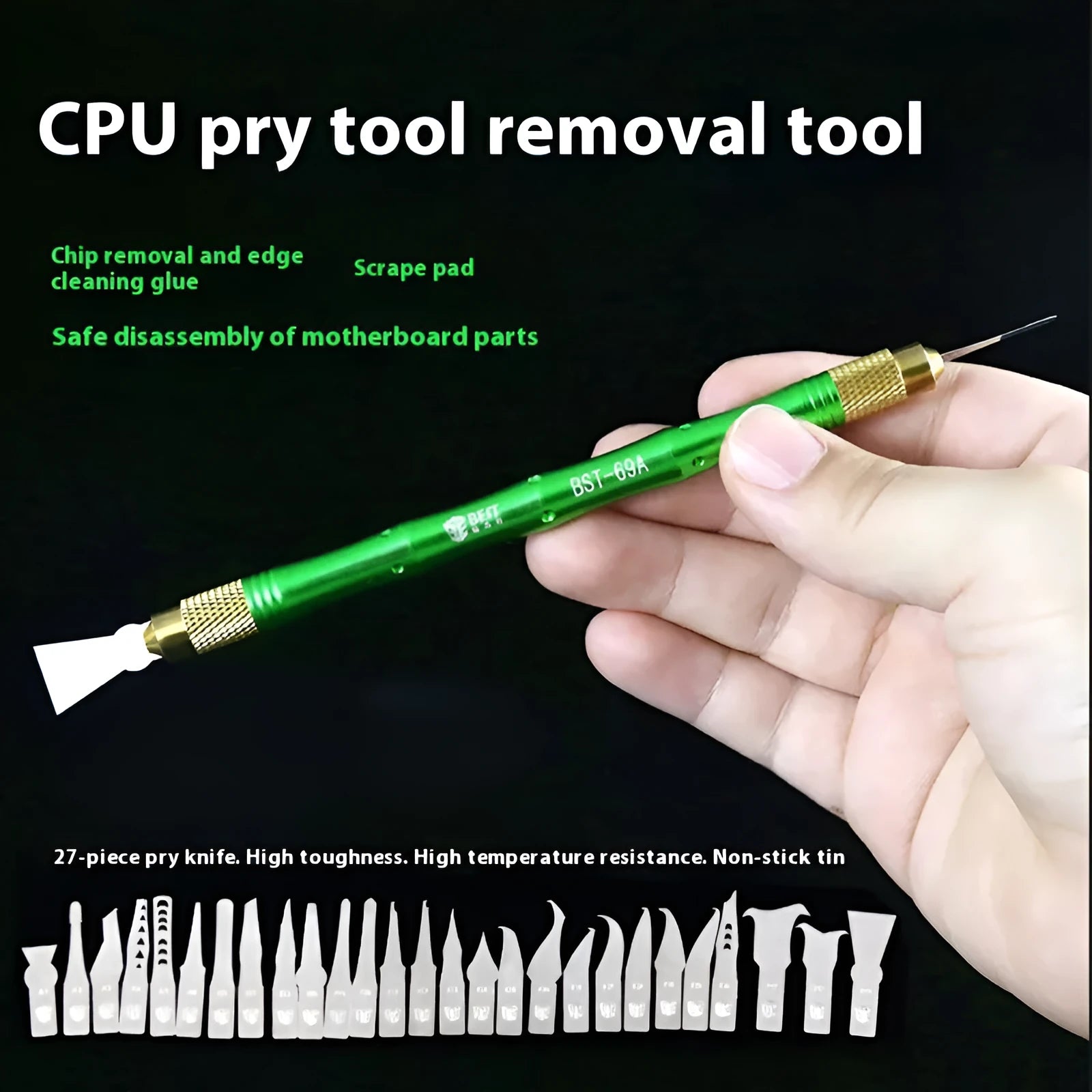 CPU removal pry knife tool set with 130mm blade for chip disassembly and motherboard repair