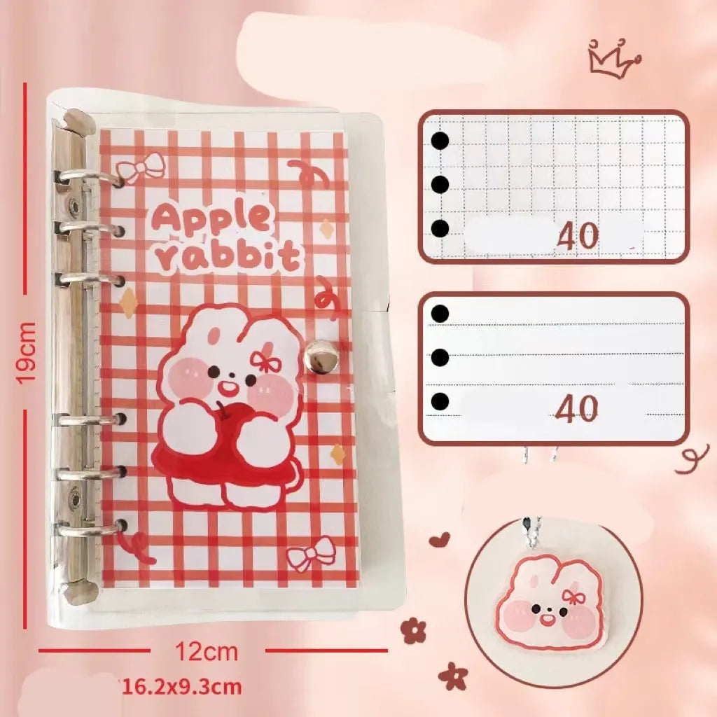 A6 loose-leaf notebook with girl-themed design for 6-hole binder systems