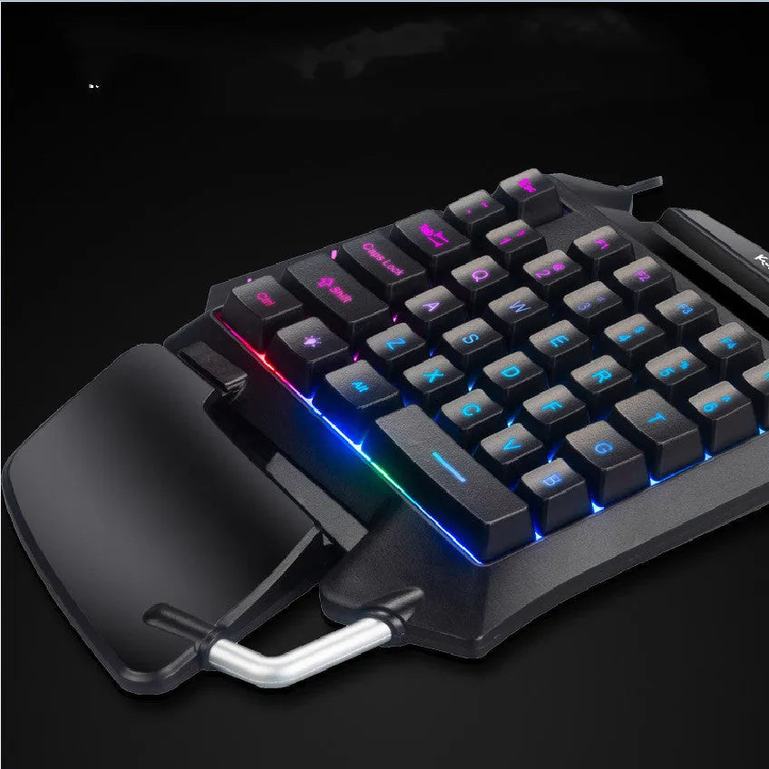 Black one-handed throne converter gaming keyboard with left-hand design and USB connection