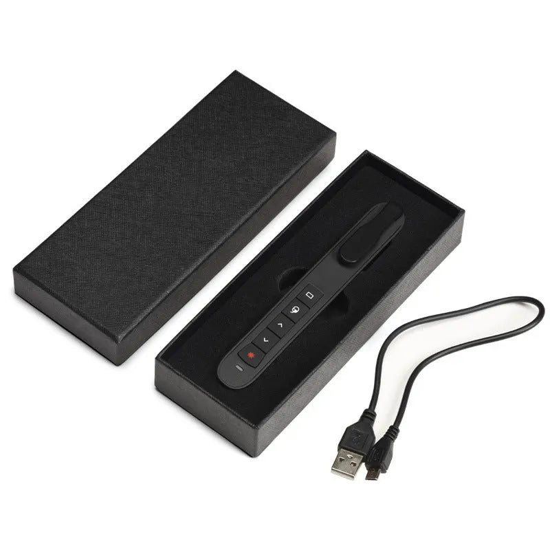 Black Flying Squirrel page turning pen laser pointer, ABS presentation remote, 139 x 19 x 21 mm