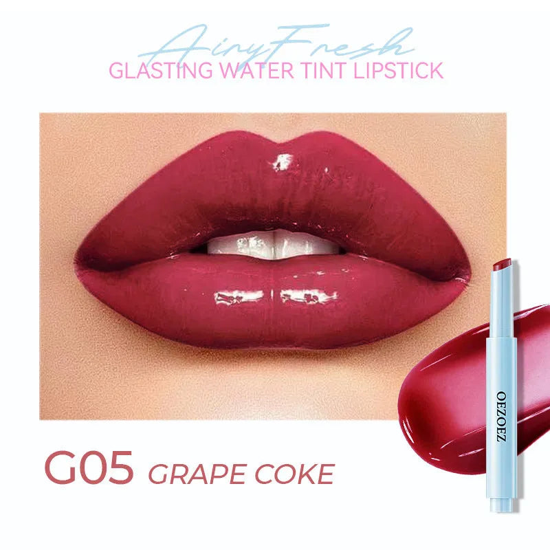 Waterproof moisturising lipstick in a choice of six colours, showing 1.8g net content.