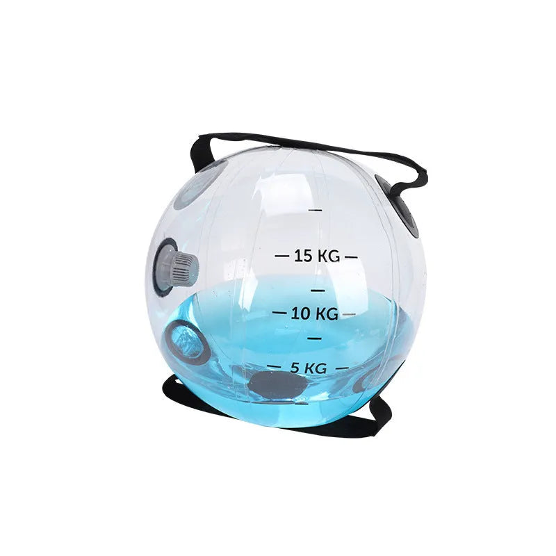 Transparent PVC counterweight water fitness ball D38cm empty on white background