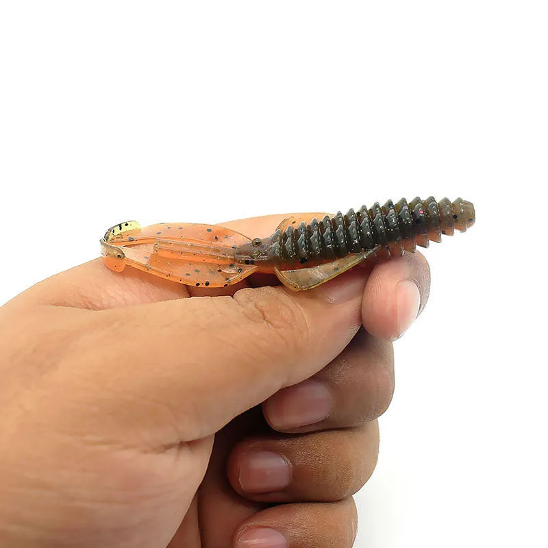 PVC fishing soft bait lure in 8cm and 12cm sizes showing twelve different colour options