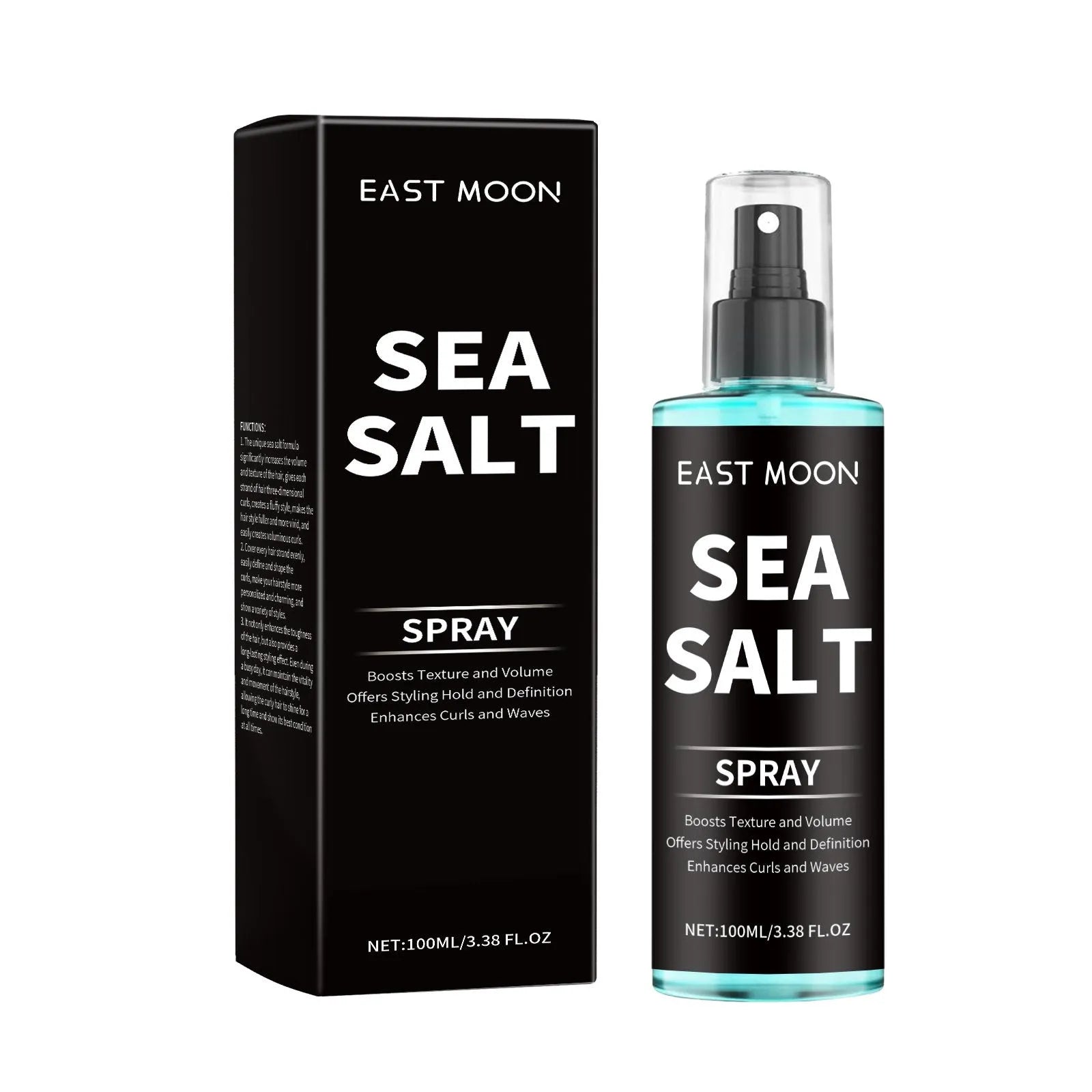 Sea salt curly hair spray 100ml bottle for shaping curls with elasticity