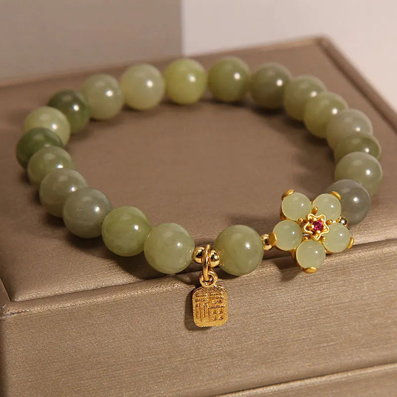 Women's casual alloy bracelet in a unique grey jade colour.