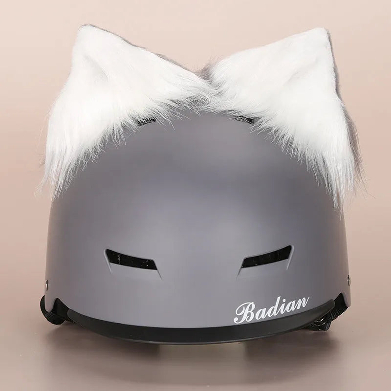 Plush cartoon character ski helmet decoration with elastic headband in assorted designs