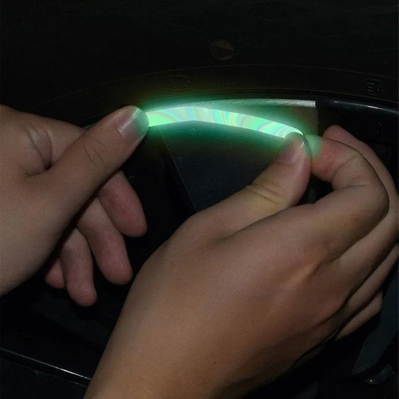 Blue self-adhesive reflective car strip sticker 9cm x 0.7cm for body, hub or electric vehicle
