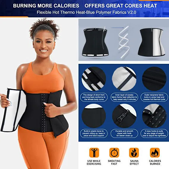Adjustable neoprene belly band for waist shaping and abdominal compression support