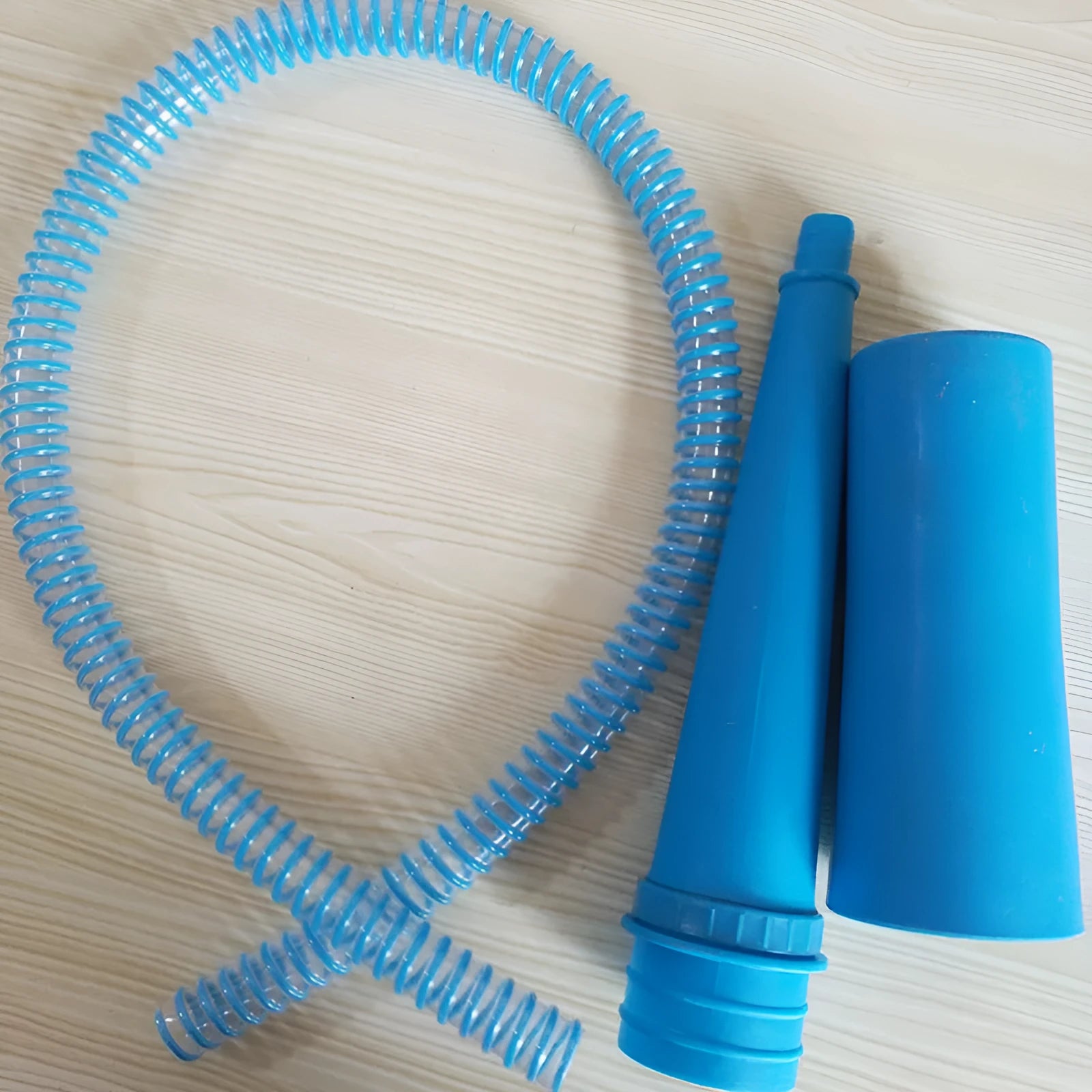 Blue plastic suction pipe vacuum cleaner attachment for washing machine dust cleaning, 114cm length with round head