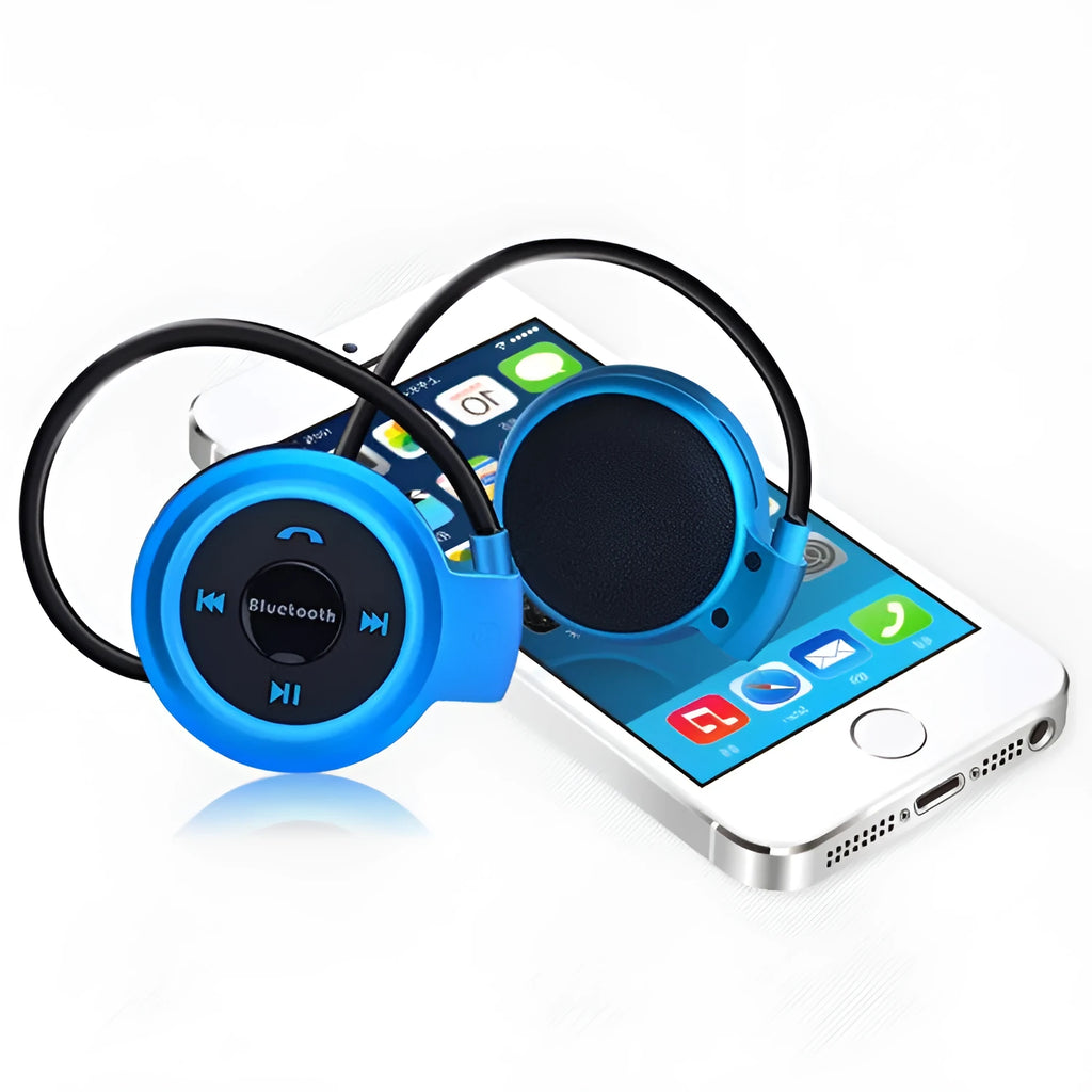 Wireless Bluetooth hanging ear headset in black, red, blue, or gold with 10m range and call function