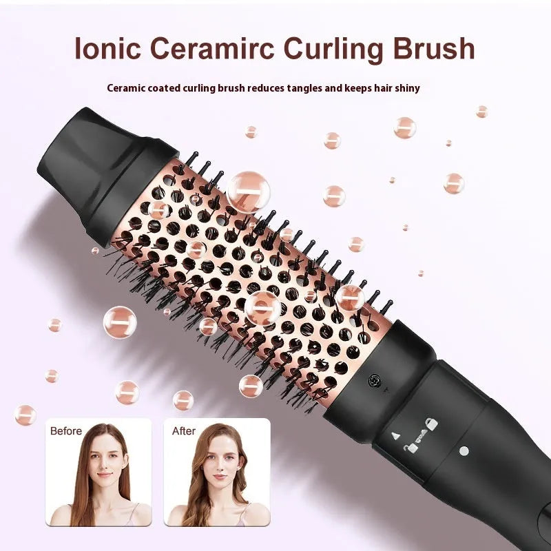 Three-barrel water wave hair curler with wired power cord and interchangeable styling tubes