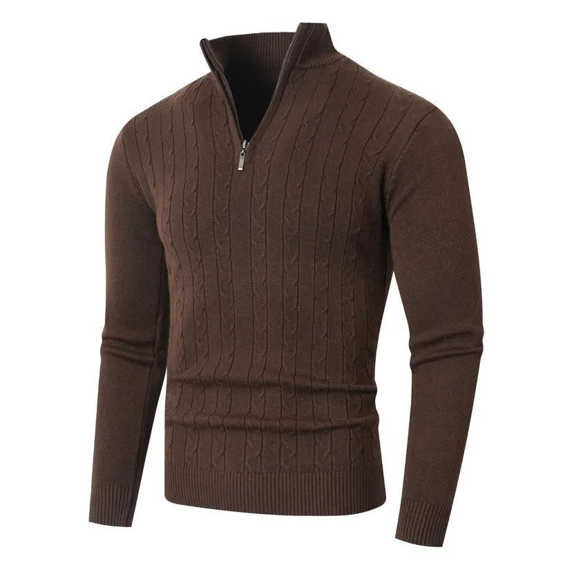 Men's casual modal blend knit sweater pullover in loose fit thickened style available in nine colours