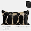 Black gold abstract pattern cushion with flannel bronzing on removable washable cover