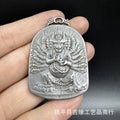 Chinese style iron pendant hanging ornament with geometric design and antique metal crafts