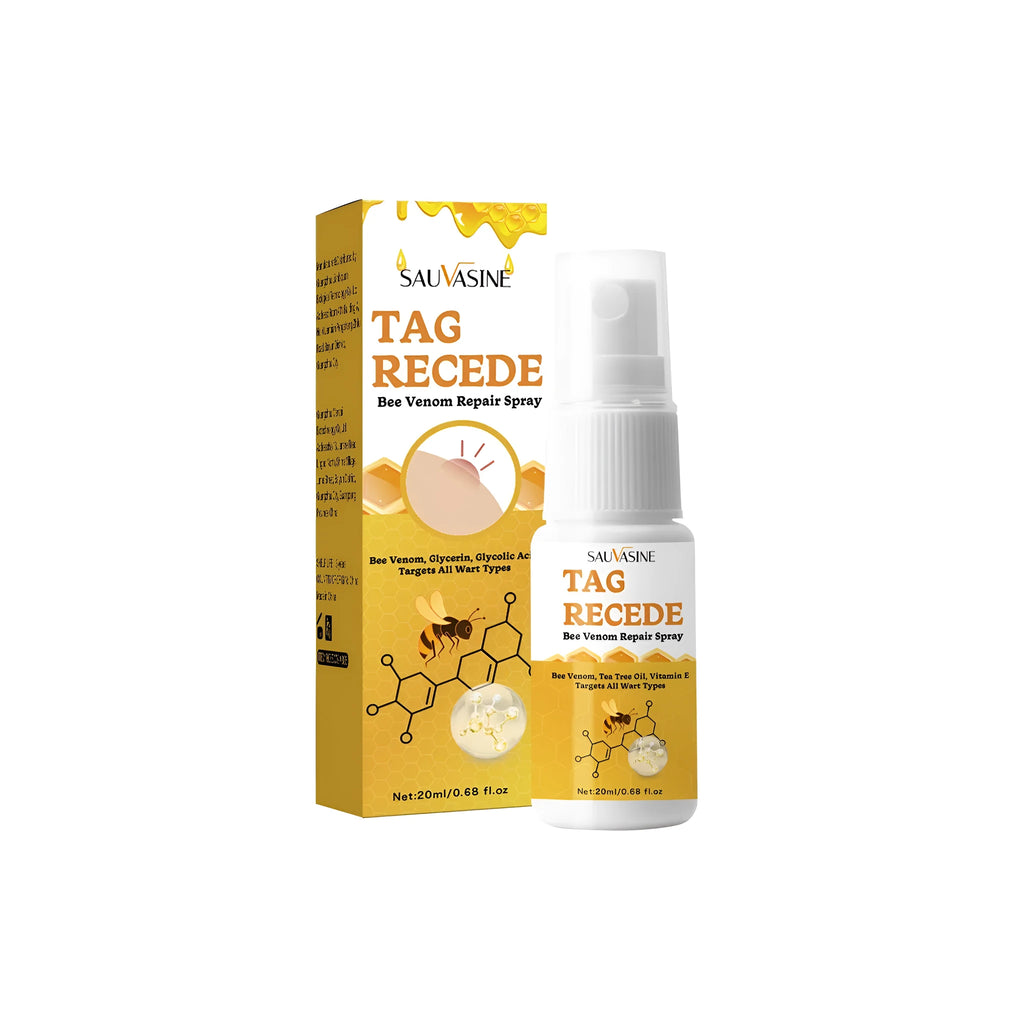 20 ml bottle of Bee Wart Spray and Skin Cream Moles treatment cream for flesh bumps.