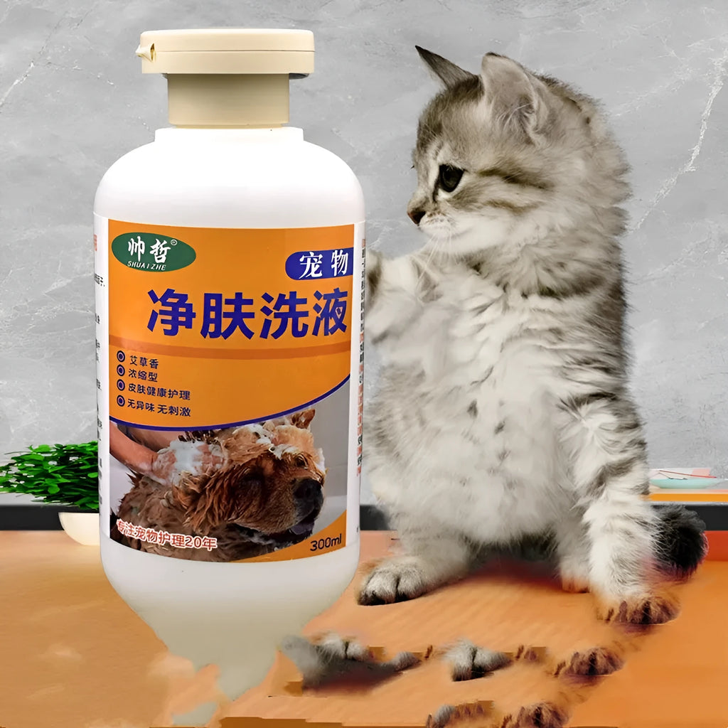 300ml bottle of pet body lotion for dog and cat skin care with deodorising properties