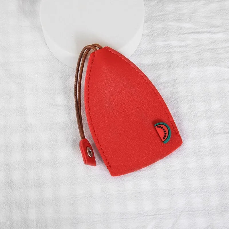 Cartoon design pull-out key case for car keys made from PU leather with pull-out tab