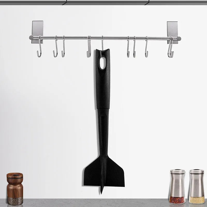 Black manual meat chopper 26.4cm long, made of food-grade nylon, on white background