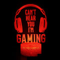 Red USB projection night light with acrylic shade, black base, colourful touch detail, and game handle shape