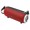 F666 mini Bluetooth portable speaker in black with shoulder strap and mobile phone stand