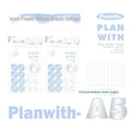 Oblique angle salt series notebook in A5 or B5 size with choice of white or plaid blue cover