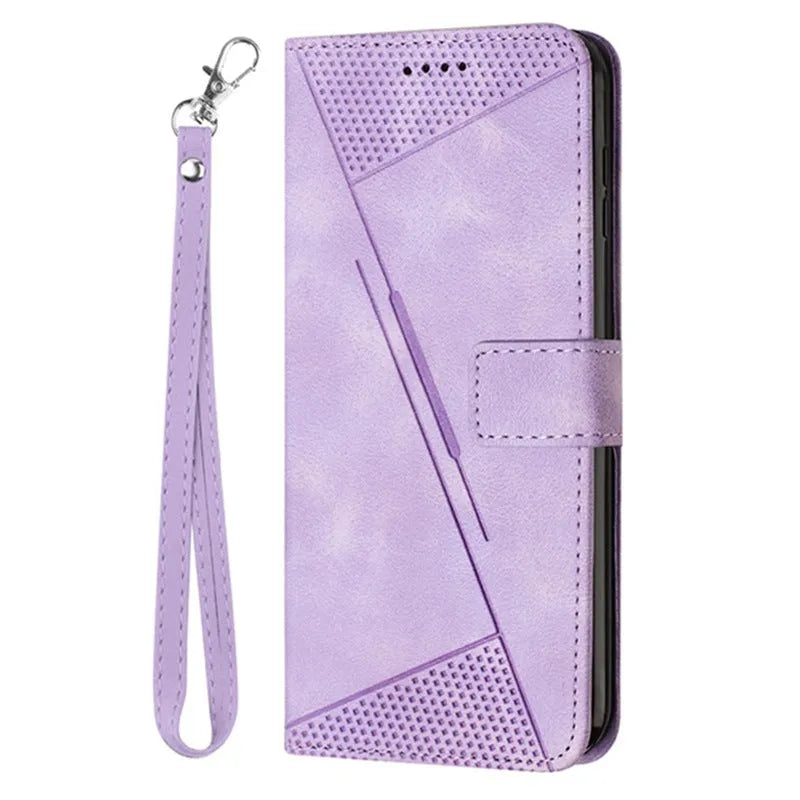 REALME 11 line stripe phone case with card holder and crossbody strap in black for OPPO A58