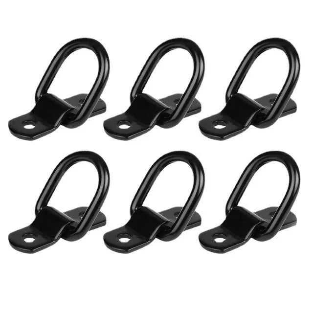 Galvanised pull ring floor hook for trucks in black finish with carbon steel construction