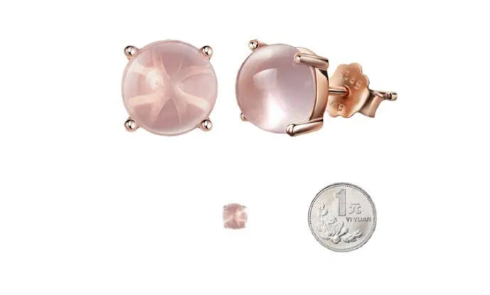 Women's rose gold drop-shaped stud earrings with crystal inlay and Korean style design
