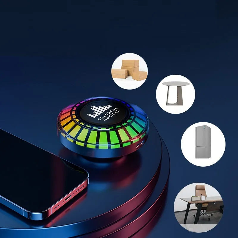 Compact voice control Bluetooth ambience lamp with RGB polar light effects measuring 3.1cm