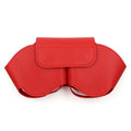 AirPods Max protective case in PU leather, shown in available colours: black, red, white, green, and blue.