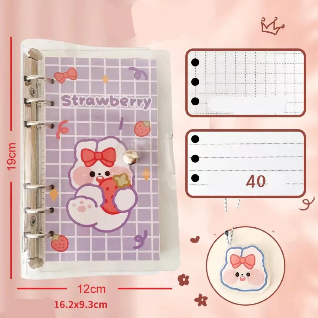 A6 loose-leaf notebook with girl-themed design for 6-hole binder systems