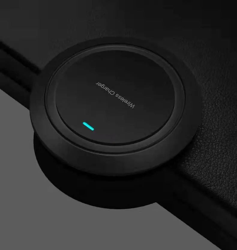 Round 10W desktop wireless charger, 7mm thick, 8mm sensing distance, white or black, USB 3.0