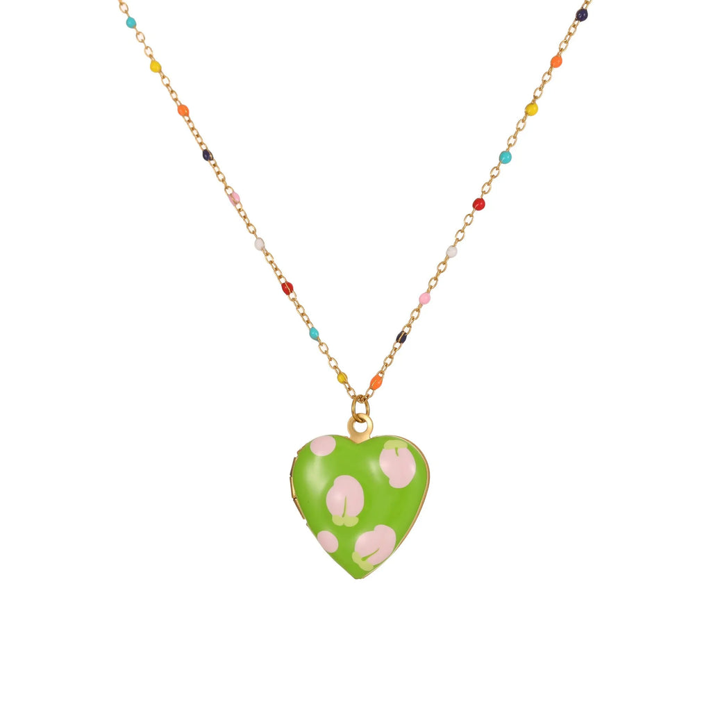 Women's stainless steel necklace with gold-plated fruit pendant on adjustable 41-50cm chain
