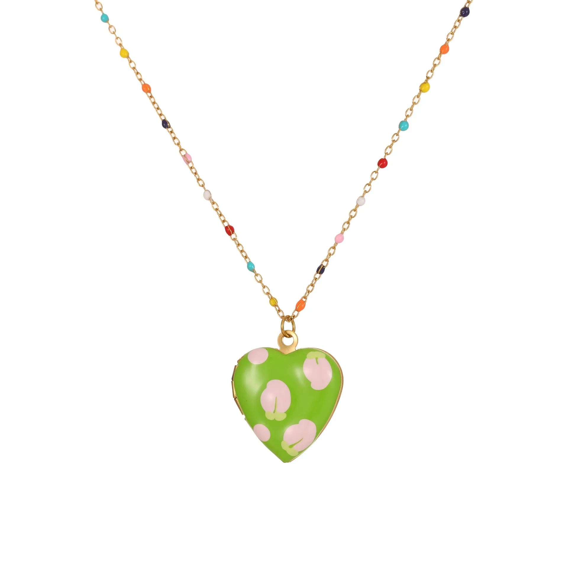 Women's stainless steel necklace with gold-plated fruit pendant on adjustable 41-50cm chain