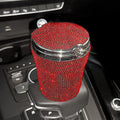 Covered car ashtray with diamond inlay, plastic and rhinestone, 7.5 x 7.5 x 9.5cm, in Black Diamond style