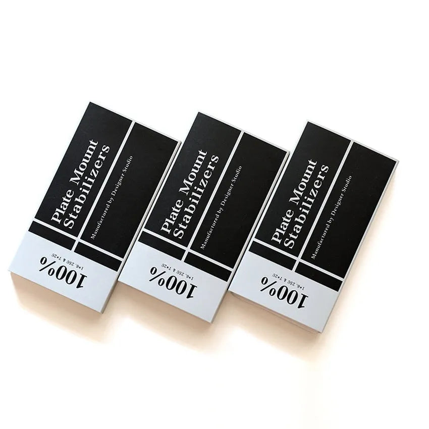 Mechanical keyboard stabiliser kit showing black and milky white 6.25U and 7U satellite axis components