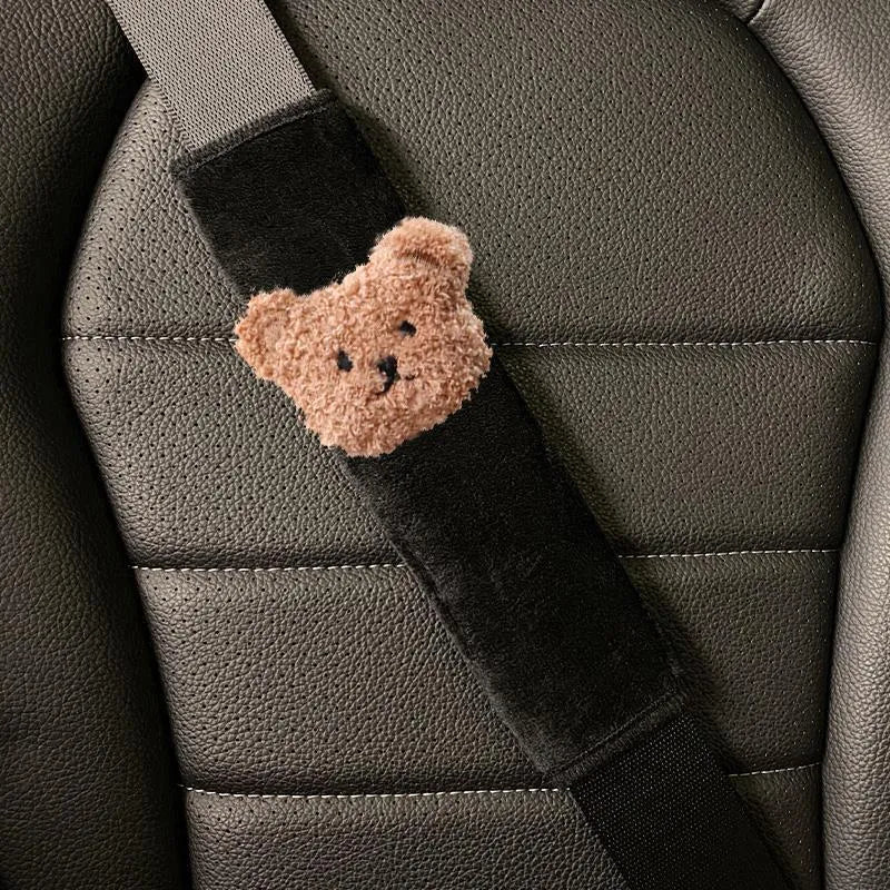 Creative cartoon plush car seat belt shoulder protector with cloud pattern, universal fit