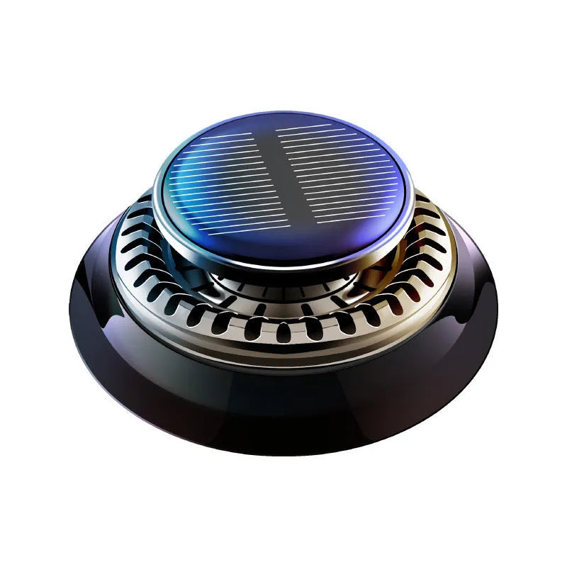 Solar-powered car aromatherapy de-icing device with 84mm plastic housing