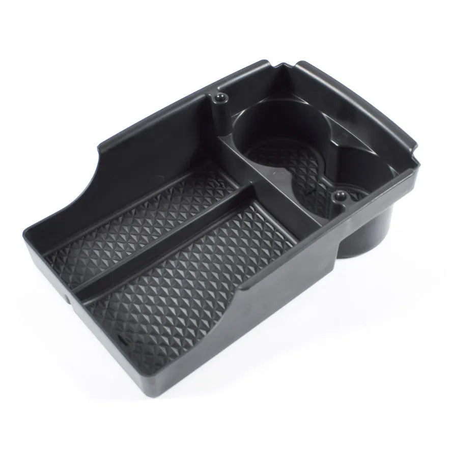 Plastic storage box retrofit for Tesla Model 3, Model S, and Model X centre armrest compartments
