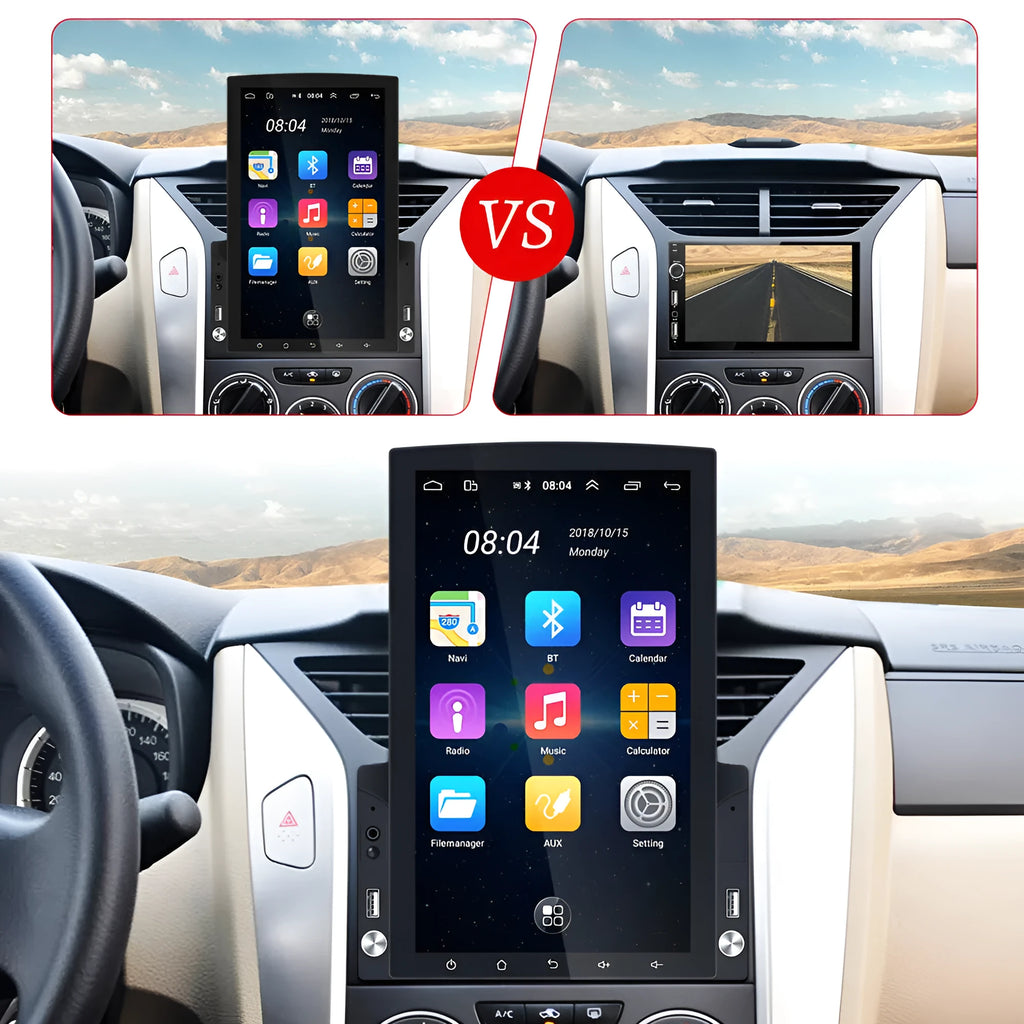9.7 inch vertical screen Android 10 car MP5 player with offline map, Bluetooth and FM radio