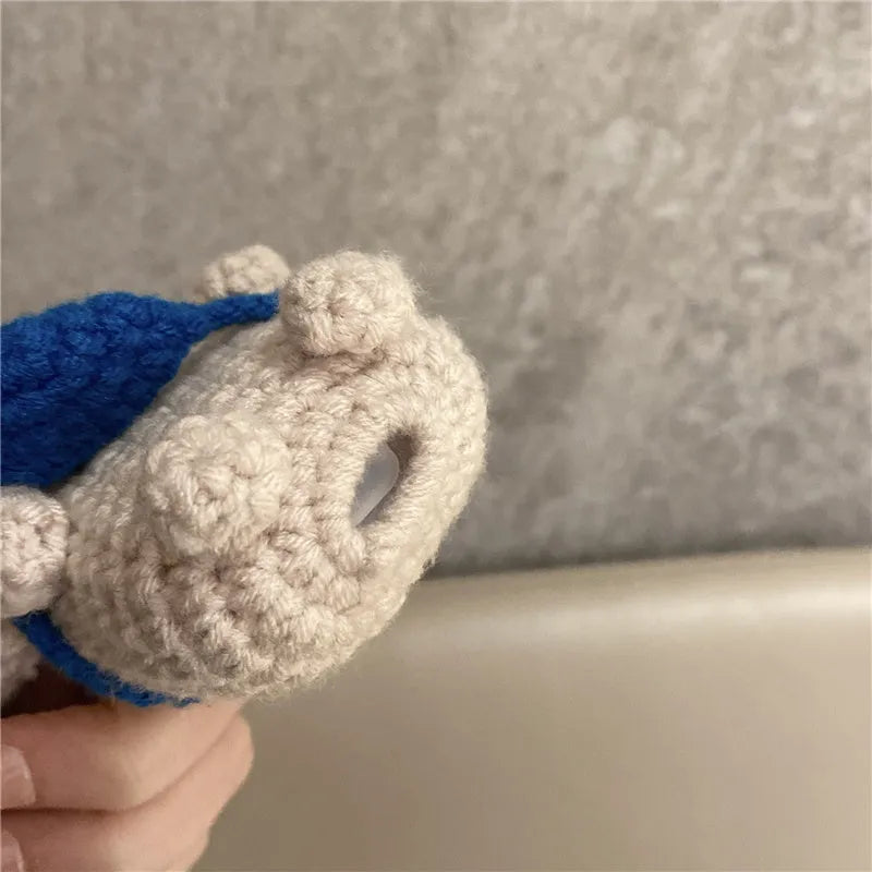 Handmade knitted koala bear backpack design protective case for Apple AirPods