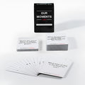 Our Time Lovers Edition black communication card set for couples with 30 coated paper cards measuring 9x6.5x3.5cm