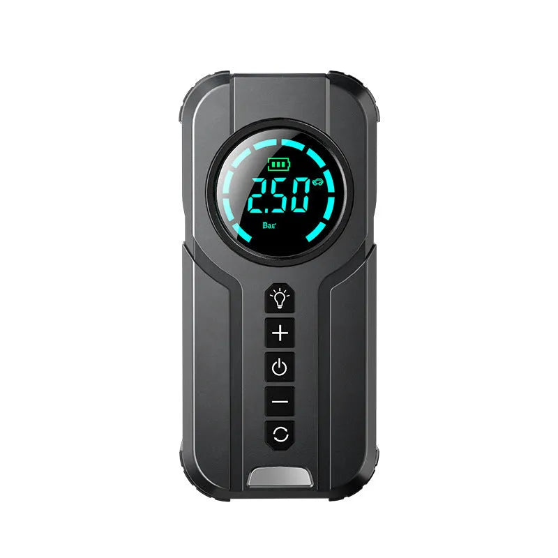 Universal 6000mAh wireless vehicle air pump with 3m cord and accessories in ABS casing