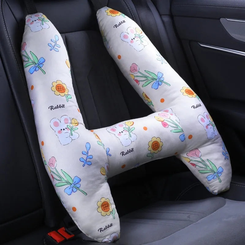 55x70cm car headrest pillow with pearl cotton filling in a selected pattern.