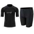 Men's quick-drying half sleeve swimsuit set in nylon fabric with matching swim pants